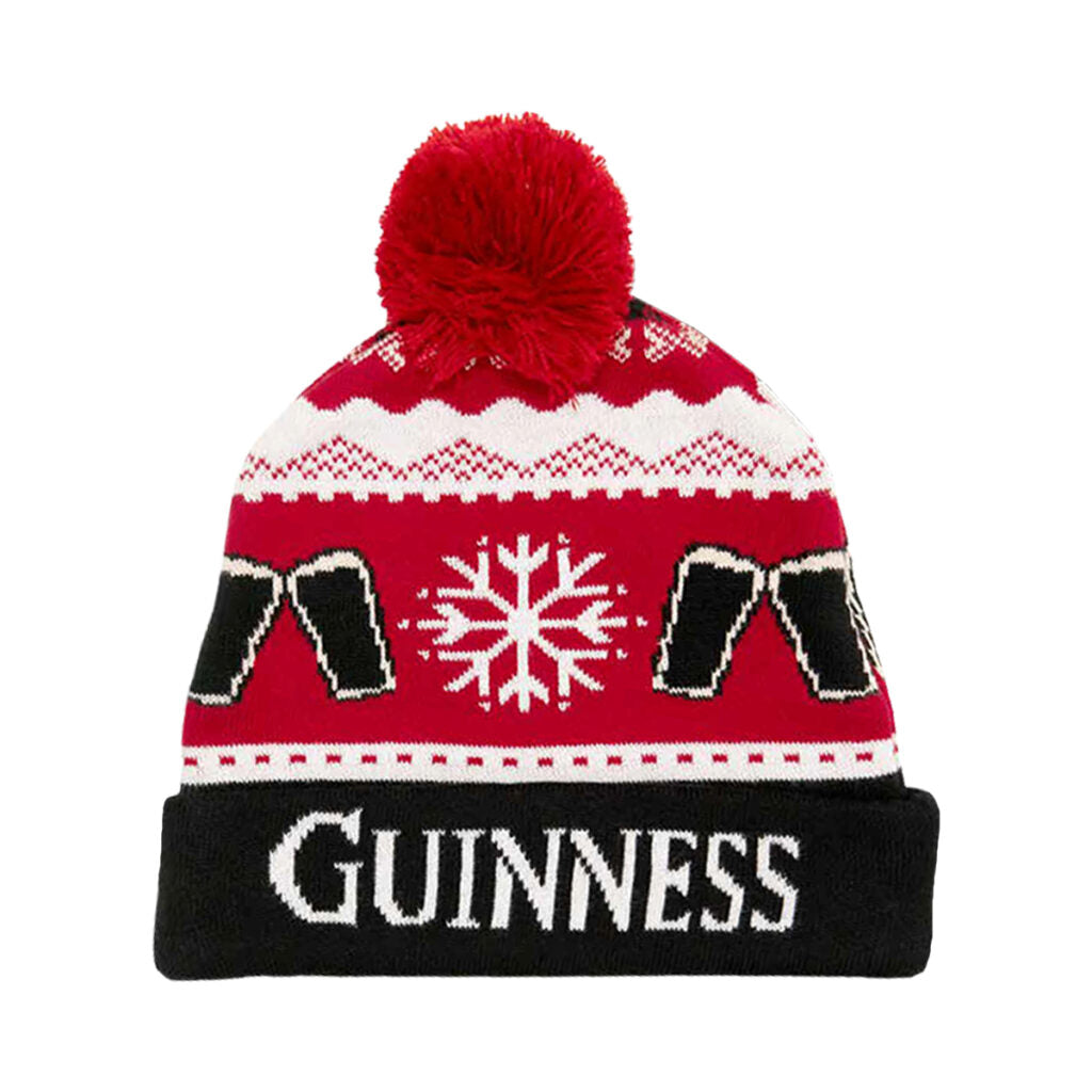 Guinness Black & Red Christmas Beanie