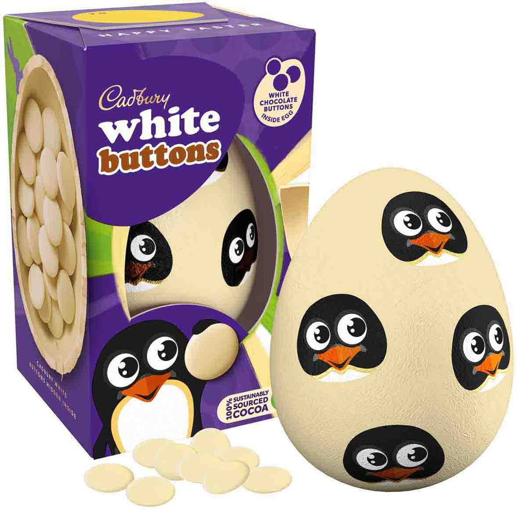 Cadbury White Chocolate Buttons Easter Egg 98G