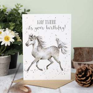 'Hay There' Horse Birthday Card