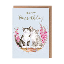 Load image into Gallery viewer, &#39;Happy Purrr-thday&#39; Cat Birthday Card
