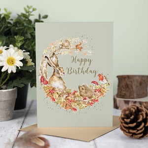 'Fungi Foray' Woodland Animal Birthday Card