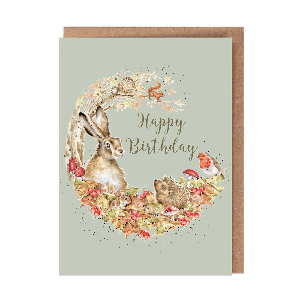 'Fungi Foray' Woodland Animal Birthday Card