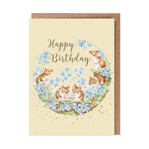 'Forget Me Not' Mouse Birthday Card