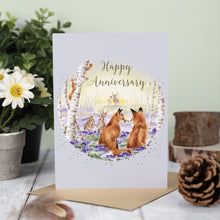 Load image into Gallery viewer, &#39;Bluebell Woods&#39; Fox Anniversary Card
