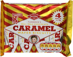 Tunnock's Milk Chocolate Caramel Wafer Biscuits 4 pack