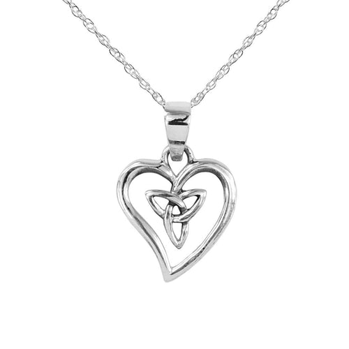 Celtic Trinity Knot Silver Heart Pendant Lana