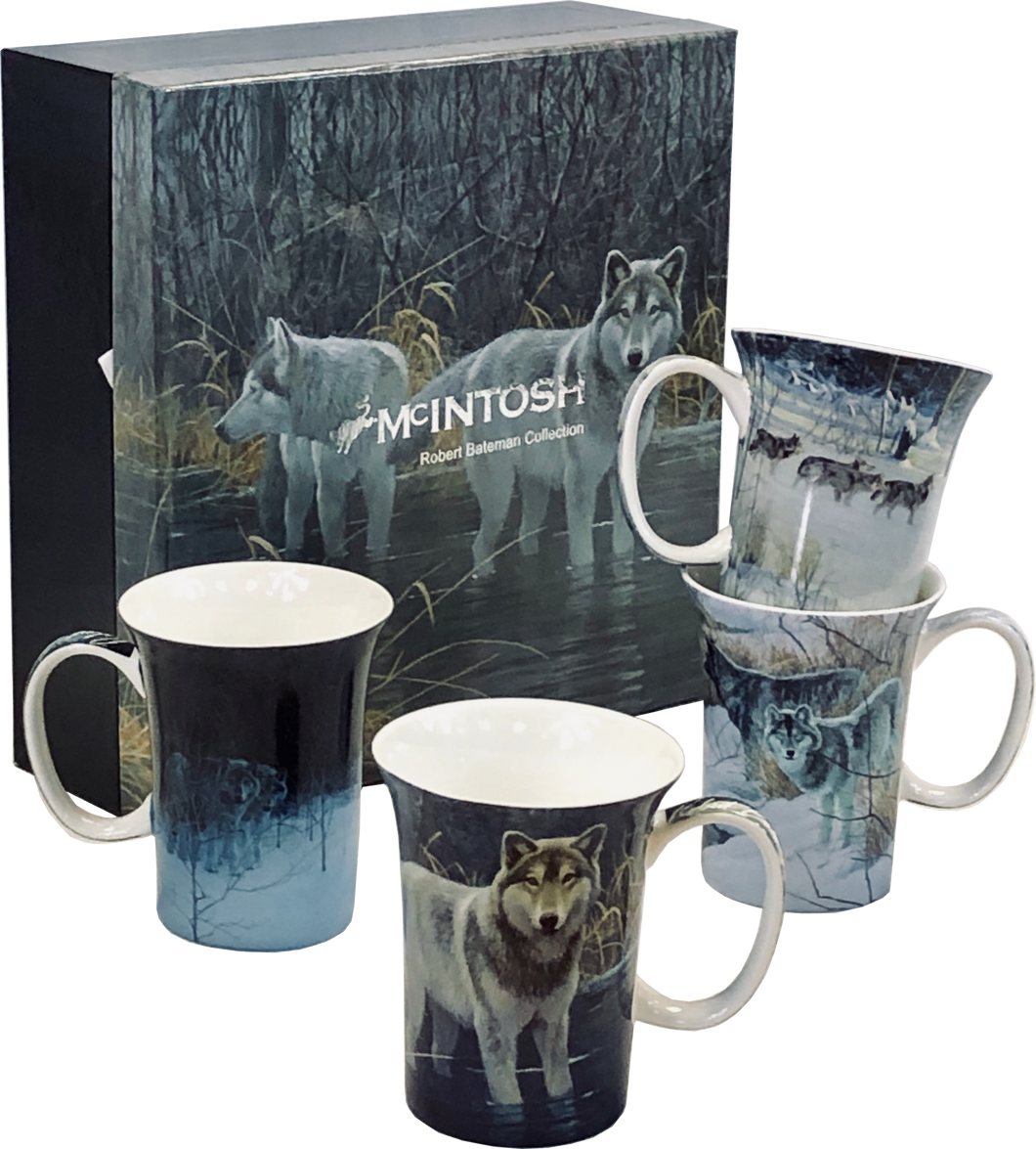 Bateman Wolves Set of 4 Mugs