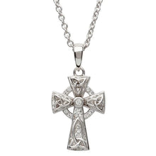 Load image into Gallery viewer, Celtic Trinity Knot Cross Embellished with Crystals
