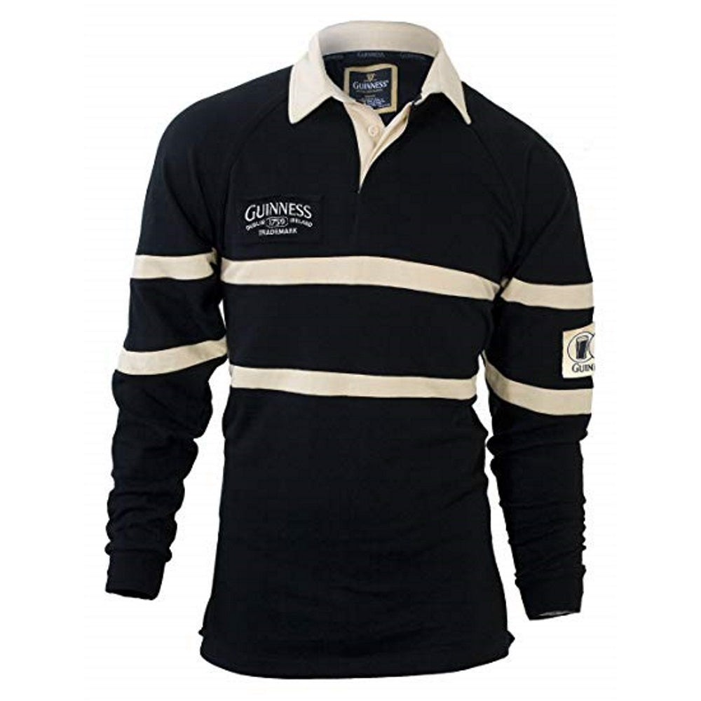 Guinness Black Cream Traditional Rugby Shirt