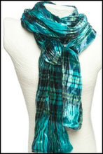 Load image into Gallery viewer, Twisted Tartan Silk Velvet with Pewter Scarf Ring
