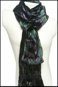 Twisted Tartan Silk Velvet with Pewter Scarf Ring