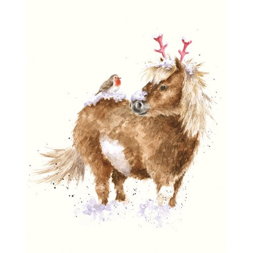 One Horse Open Sleigh Mini Holiday Card