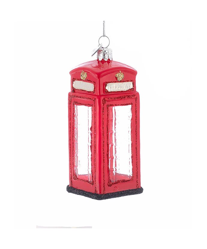 Noble Gems™ British Phone Booth Glass Ornament