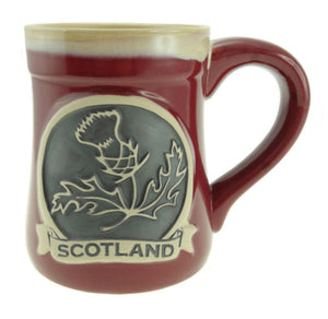 Thistle/Scotland Stoneware Mug - Red