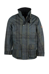 Oxford Blue Chelsea Padded Tartan Wax Coat - Dundee