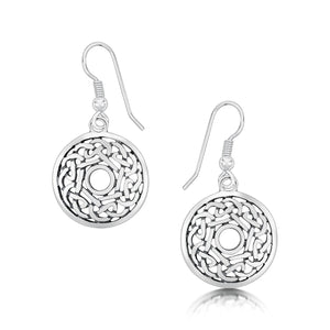 Celtic Drop Earrings in Sterling Silver