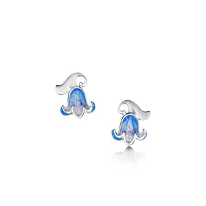 Bluebell Small Stud Enamel Earrings in Sterling Silver