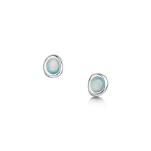 Load image into Gallery viewer, Arctic Stream Small Stud Earrings in Arctic Blue Enamel
