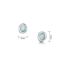 Load image into Gallery viewer, Arctic Stream Small Stud Earrings in Arctic Blue Enamel
