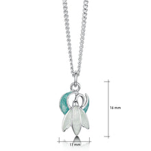 Load image into Gallery viewer, Snowdrop Petite Sterling Silver Pendant in Leaf Enamel
