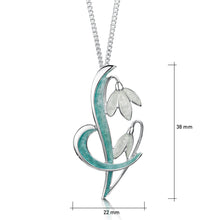 Load image into Gallery viewer, Snowdrop Sterling Silver Pendant Necklace in Leaf Enamel
