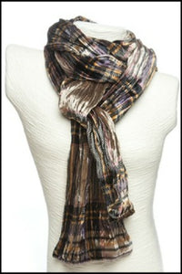 Twisted Tartan Silk Velvet with Pewter Scarf Ring