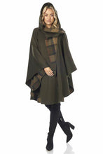 Load image into Gallery viewer, Knee Length Cape in Double-Face Cloth with Convertible Hood
