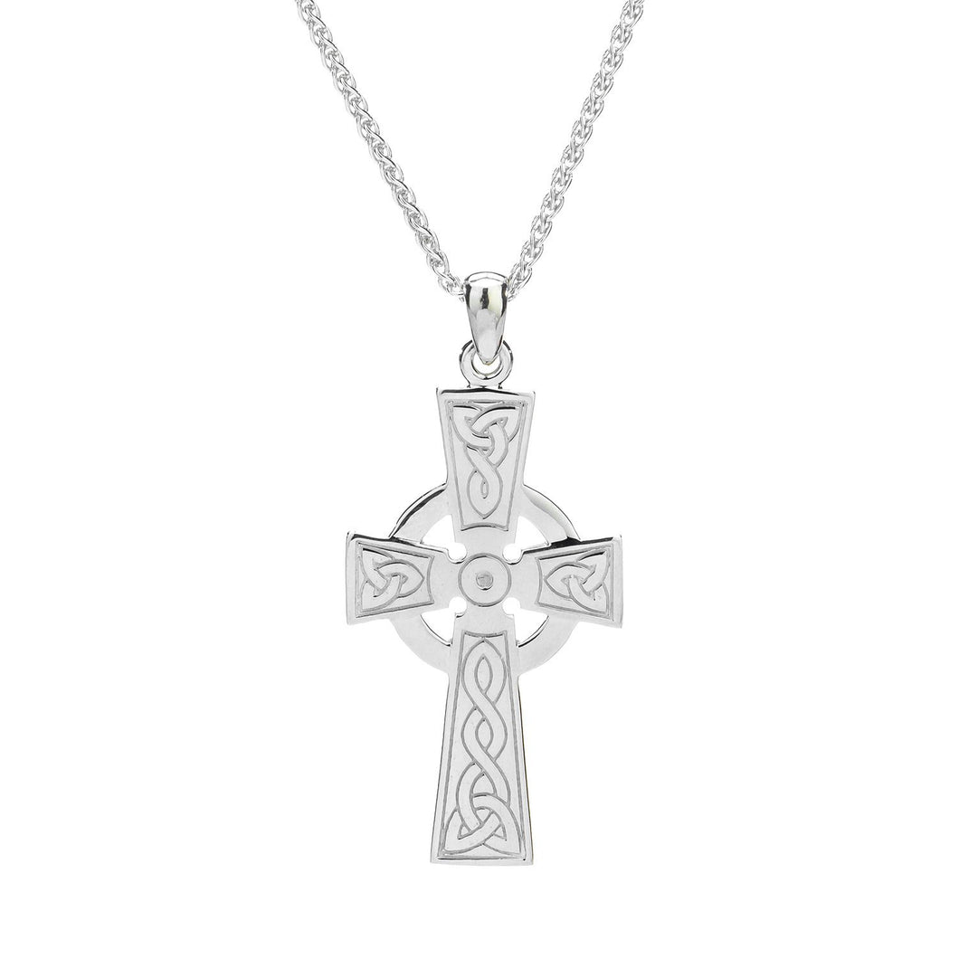 Silver Celtic Cross Pendant - Large