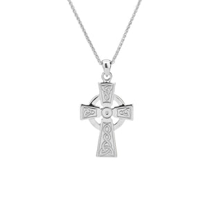Silver Celtic Cross Pendant - Medium