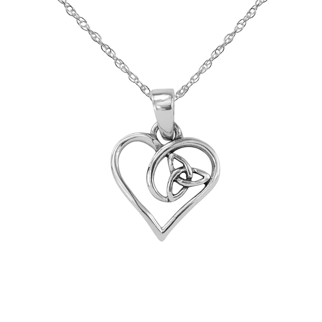 Celtic Trinity Knot Silver Heart Pendant 'Kady'
